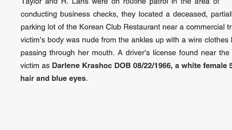 So we know that she's Darlene Krashoc
