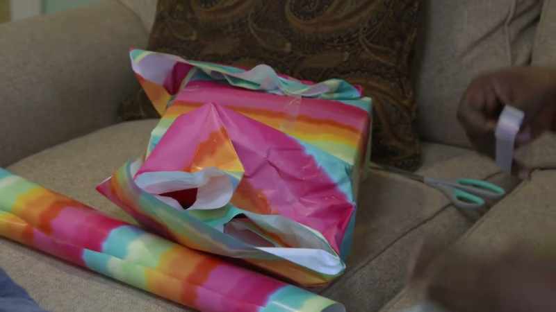 So now I'm sitting here wrapping these gifts