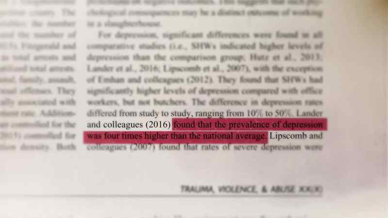 So people who work in slaughterhouses
