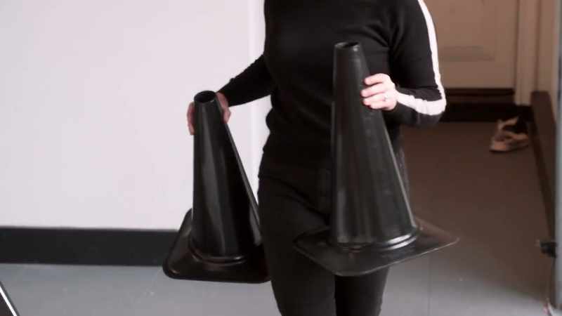 So, we sourced black miniature little parking cones
