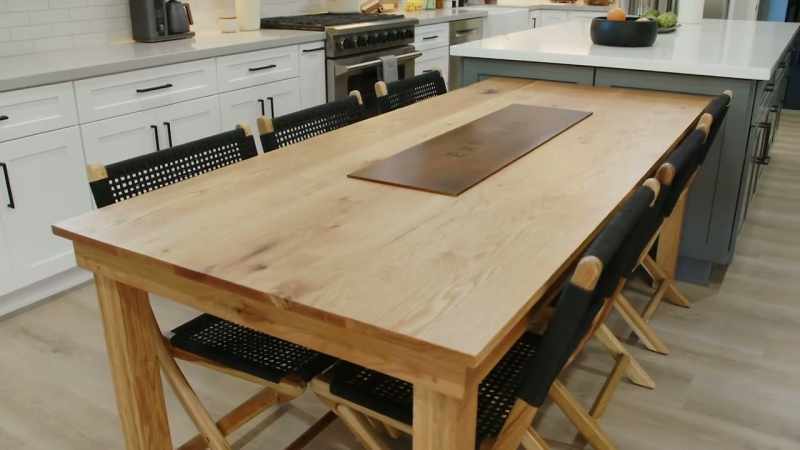 So this table is hand-made. It's oak, heirloom quality