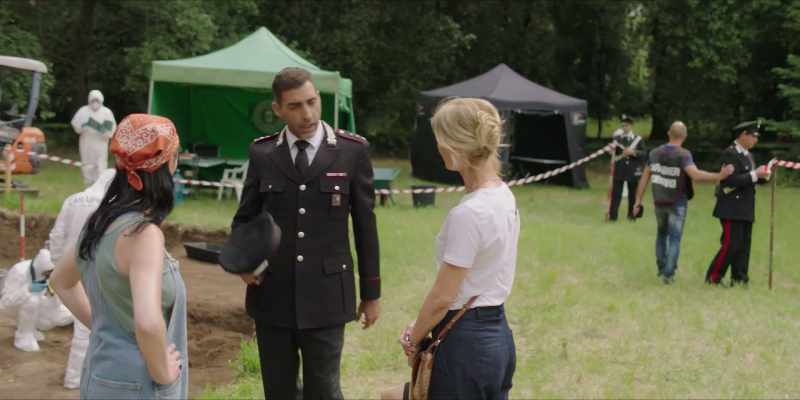 So, the body appears to be lying in a shallow grave