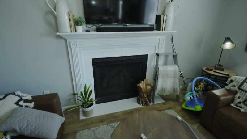 So, the fireplace is a yay or nay on doing like a fun tile here