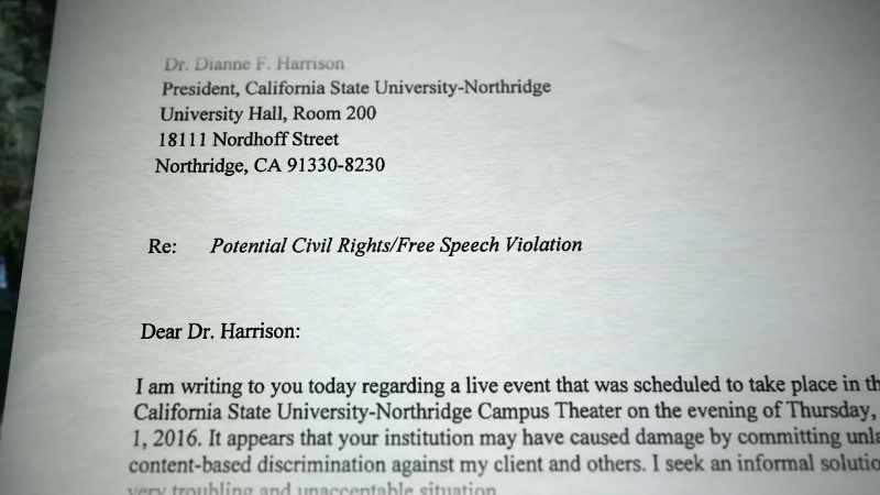 So we had an attorney write CSUN a letter