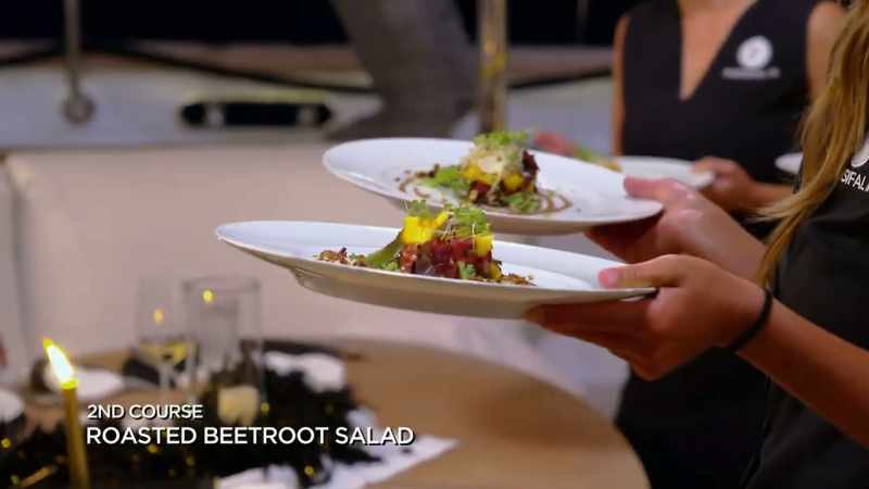 So, what we have here is a roasted beetroot salad