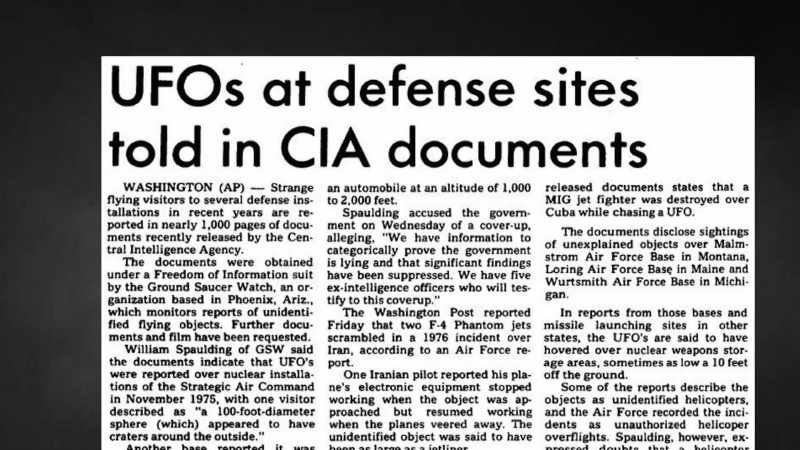 So when we see things like UAPs coming over the United States