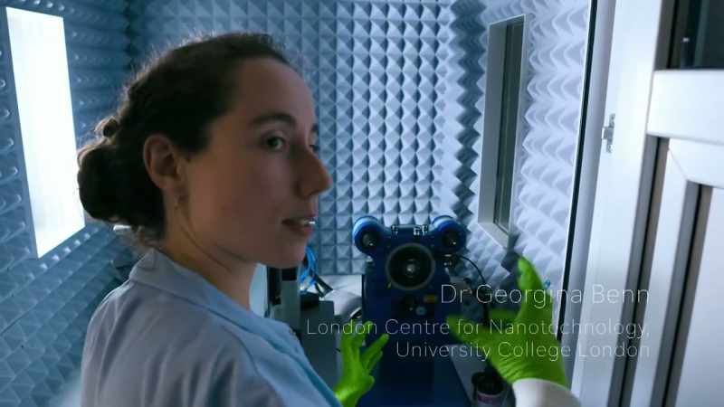 So, with a normal microscope, we could look at just the bacteria