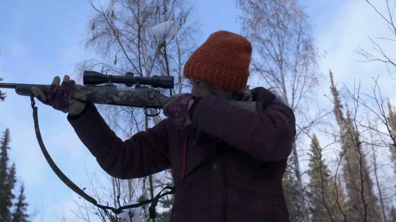 So, with Jessi pointing her rifle directly into the den