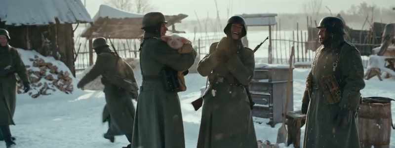 [soldiers laughing]