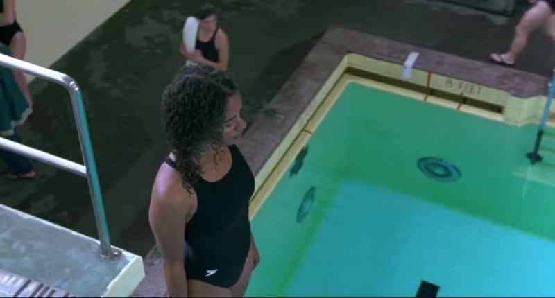 Someone just doesn't want to go in the pool