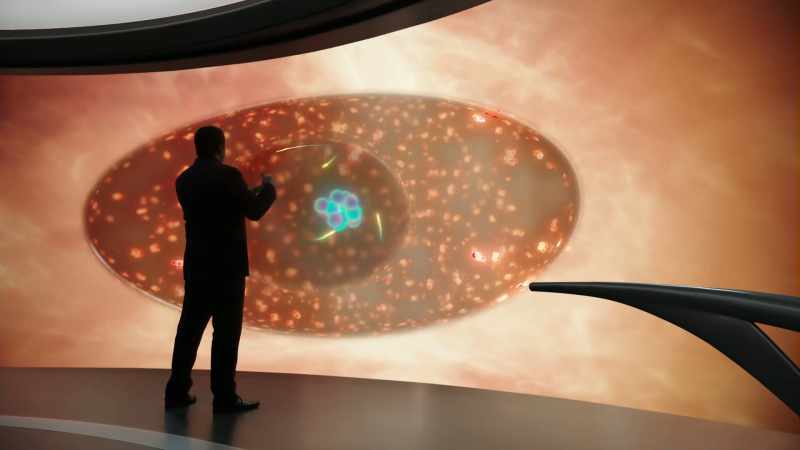 Soon, our carbon atom will tumble out of this