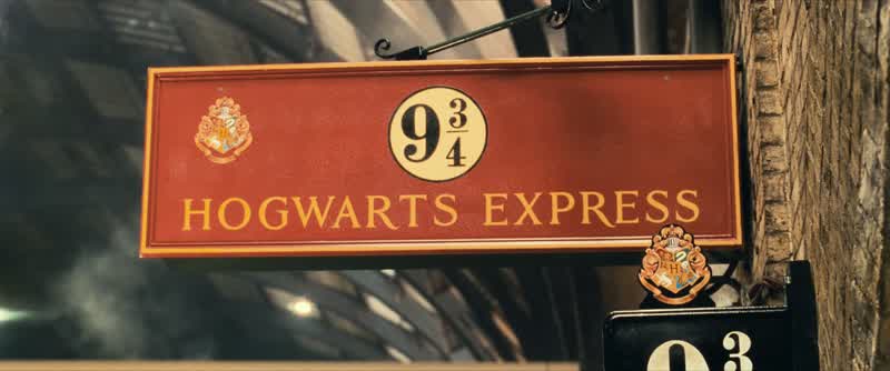 Sorry. Excuse me. Excuse me. On your left. Can you tell me where I might find platform 93/4? Think y