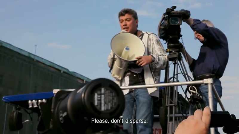 (SPEAKING IN RUSSIAN) -(PROTESTERS CLAMORING)