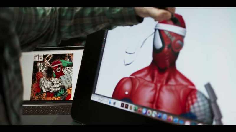 Spider-Man, looking at the reference over there