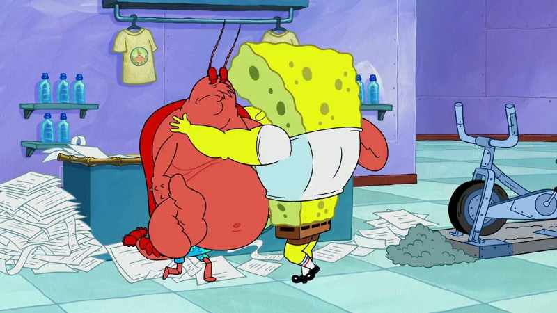 SpongeBob had been guzzling water for such a long time