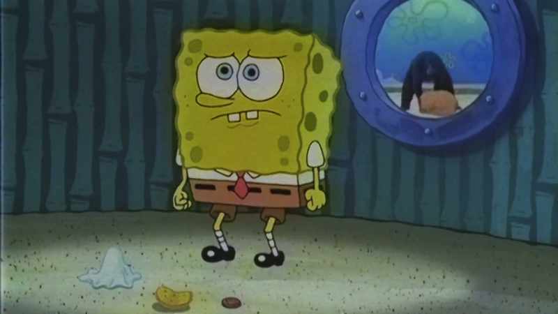 SpongeBob is seeing all of this from his window