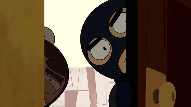 [ Spy music plays ]