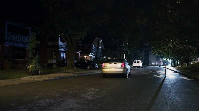 [squealing tires]