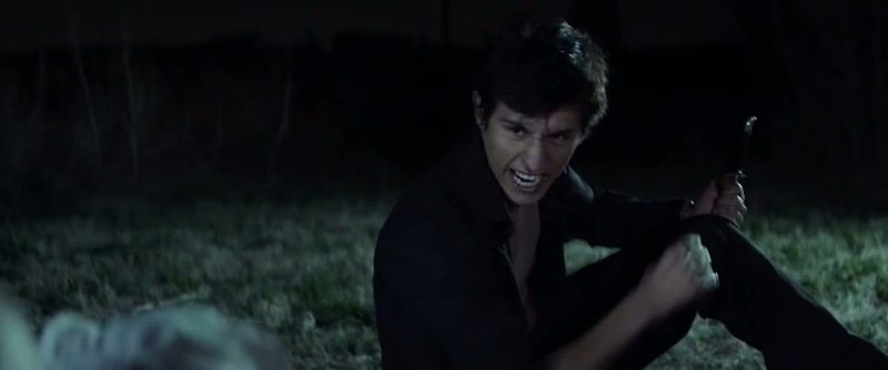 [stabbing sounds]