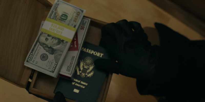 Stacks of cash, fake IDs?