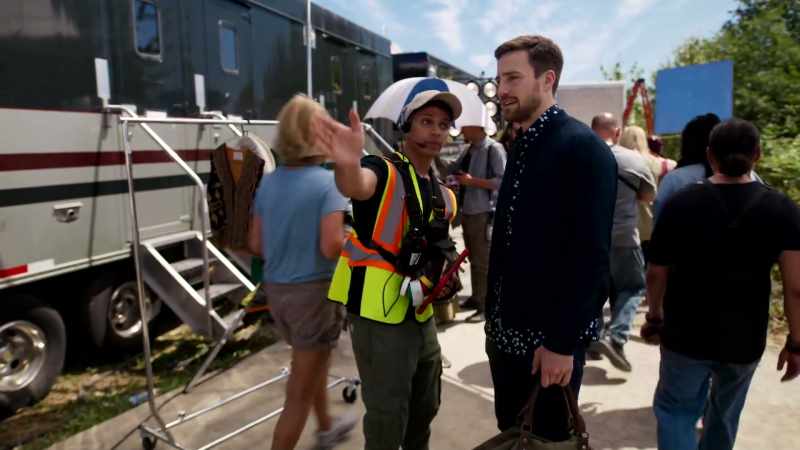 STAGEHAND: Make-up's right there. Production's down this path and to the right