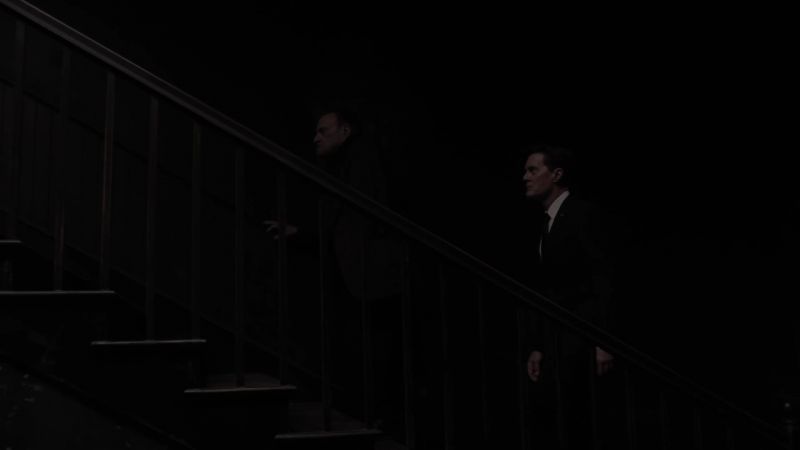 [stairway faintly creaking]