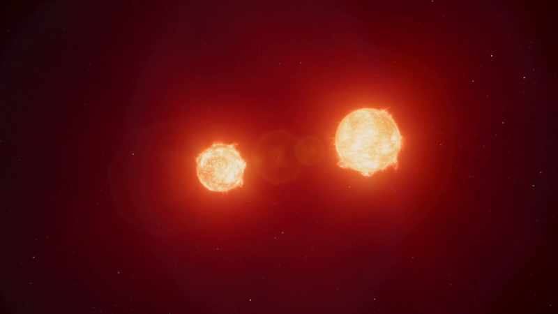 Stars A and B are both a little smaller than our Sun