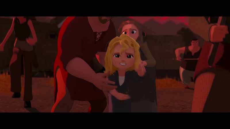 Stay back! -No! Stop! Stop! She's my friend!
