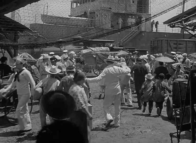 Steerage passengers report to the doctor on the lower deck