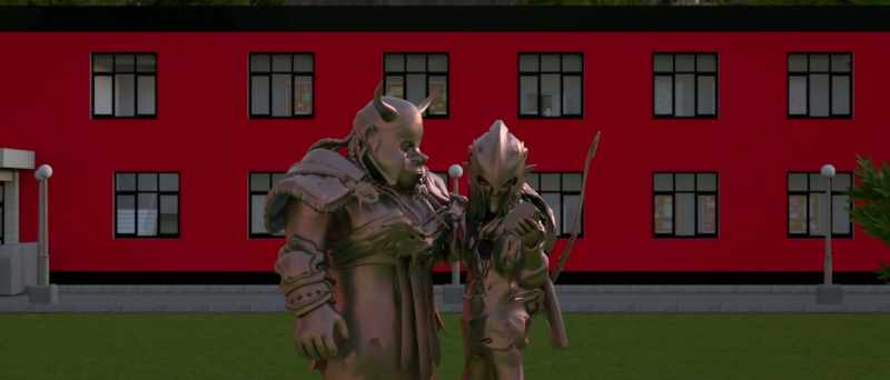 [ stomping ]