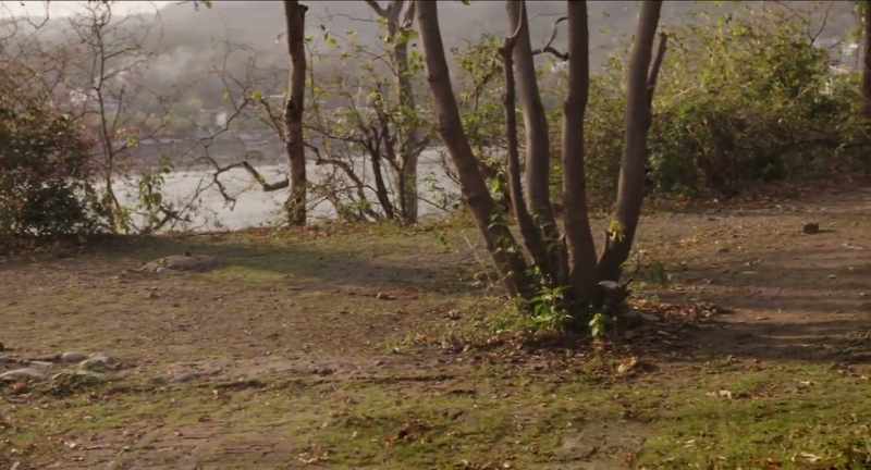 Straight, we can see River Ganga. Clear water and forest
