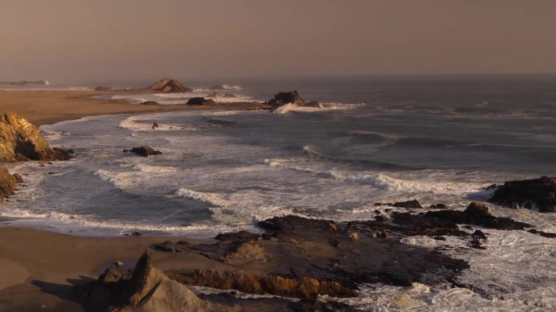 Sunset over Namibia's Skeleton Coast