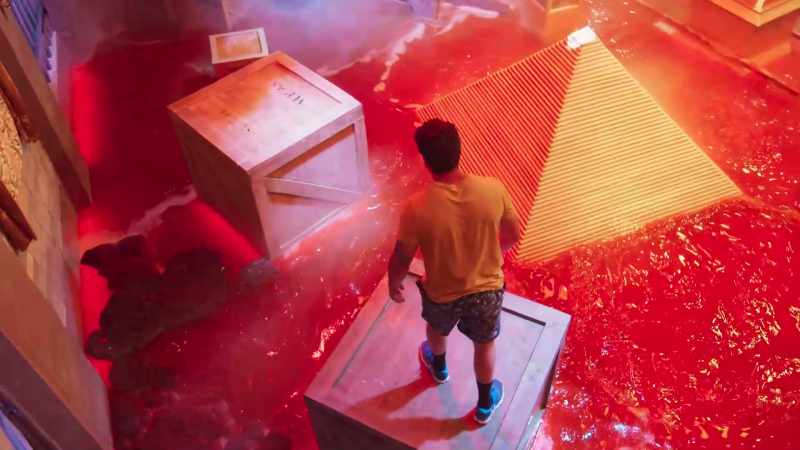 Sure, it's a big step. A six-foot step over unforgiving lava