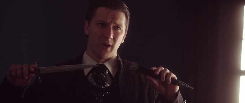 (suspenseful music continues) (Arkwright grunting)