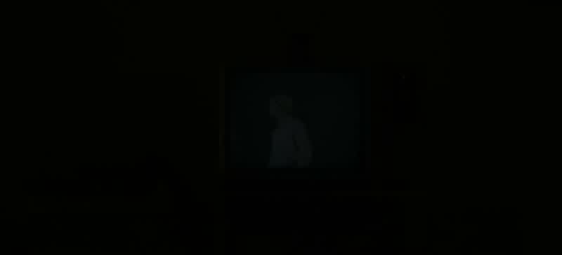 ��♪ suspenseful music playing on TV