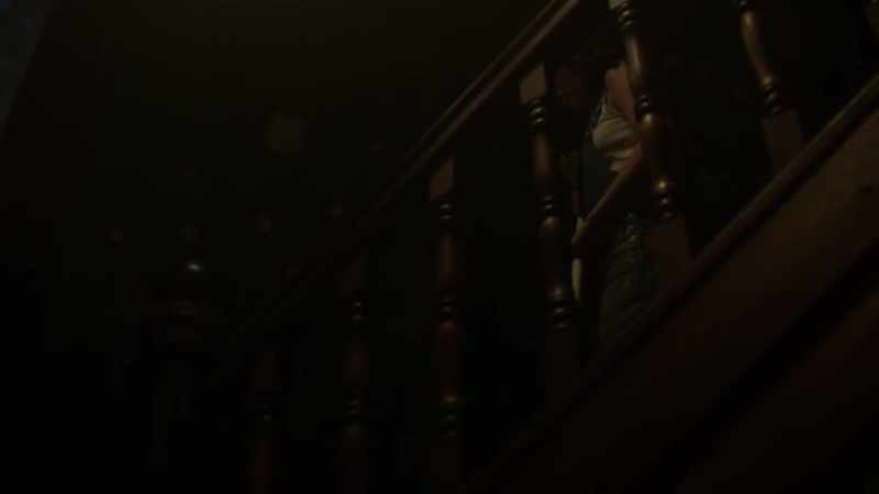 [suspenseful music playing]