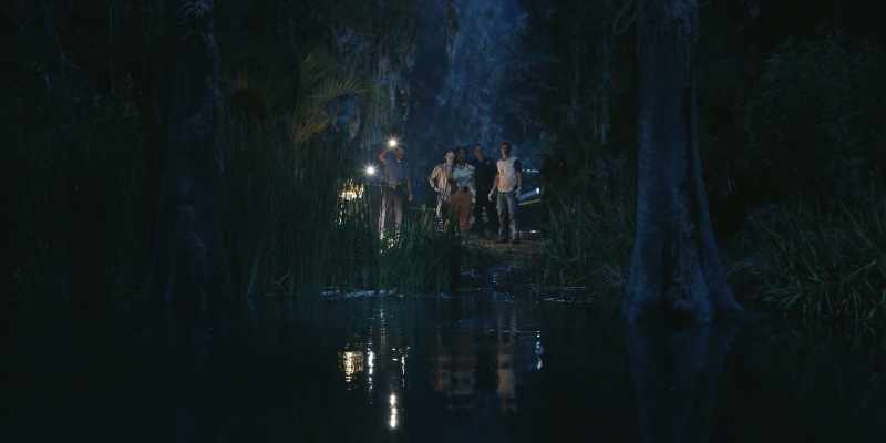 Swam off. - [growling]