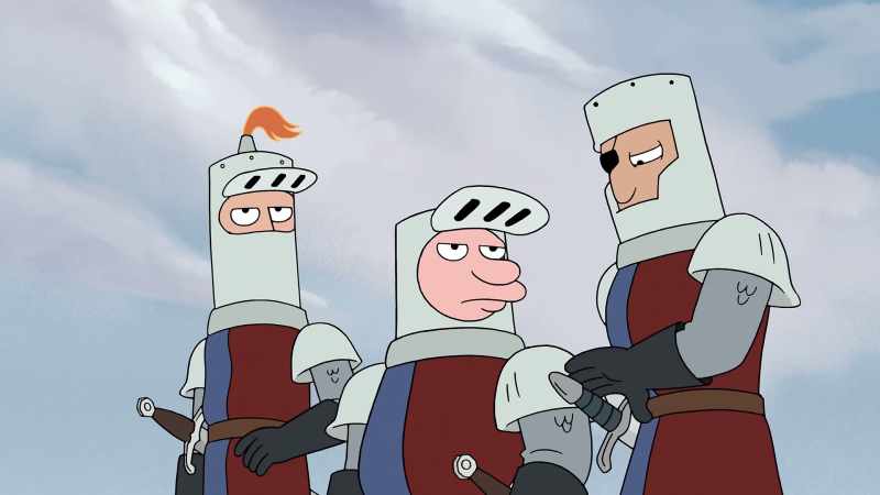 [swords clinking]