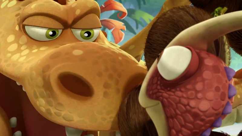 T-REX: We tie this string of coconut shells around Giganto's tail