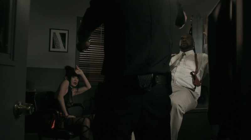 Take the handcuffs out and cuff yourself
