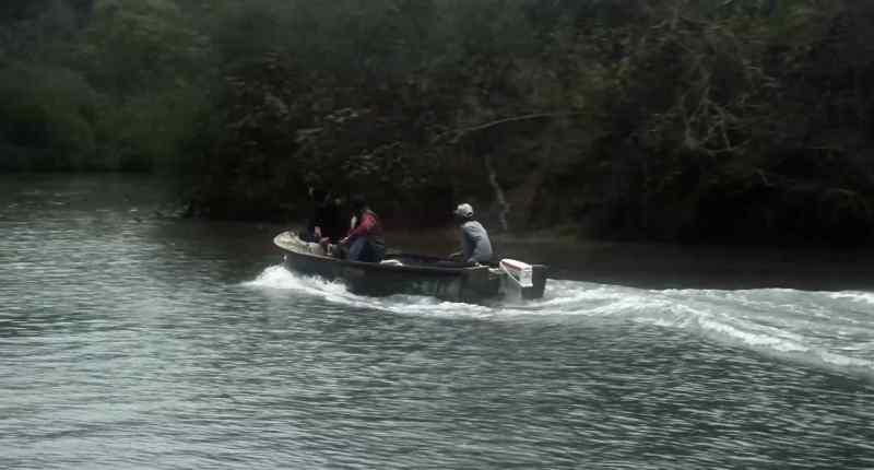 Take the south fork, then go down stream
