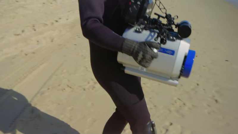 Taking the camera for its first test underwater was a tense moment