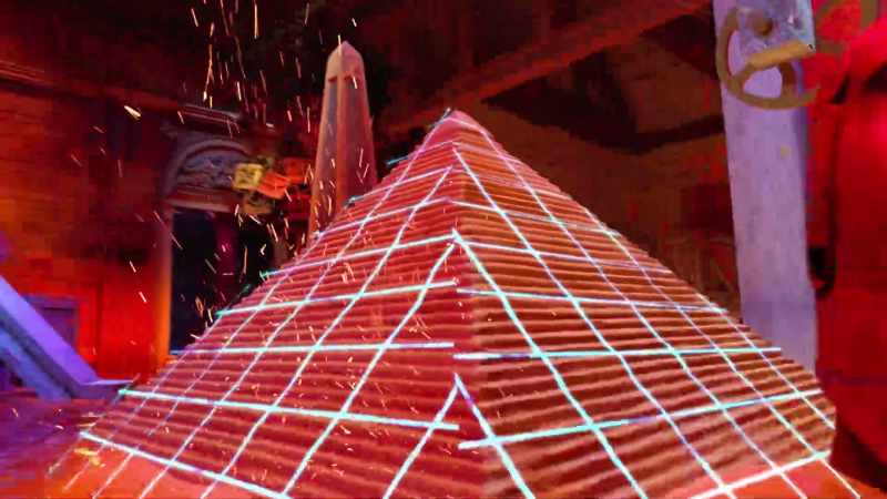 Talia's on the pyramid, but it's a tricky place to leave