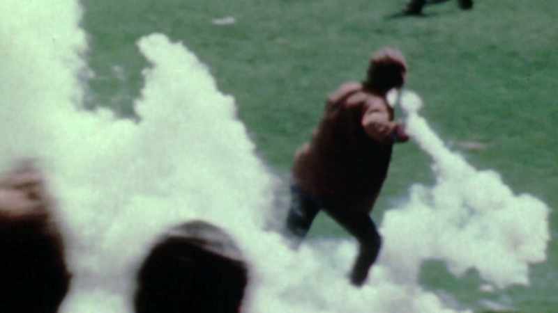 Tear gas scattered some