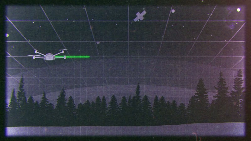 Terra's drone flies in a pre-programmed grid pattern