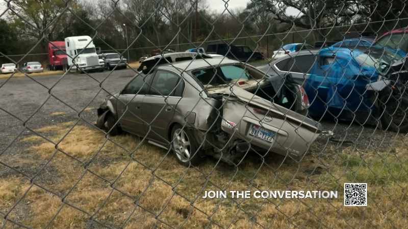 That back windshield had been shattered