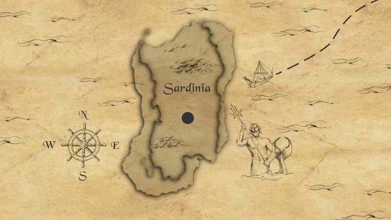 That doesn't fit because it actually, Santorini doesn't destroy Sardinian culture
