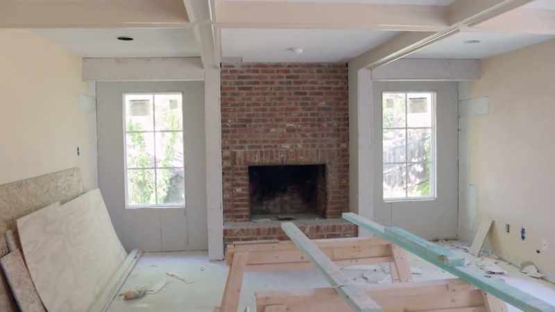 That fireplace, do those walls look weird to you?