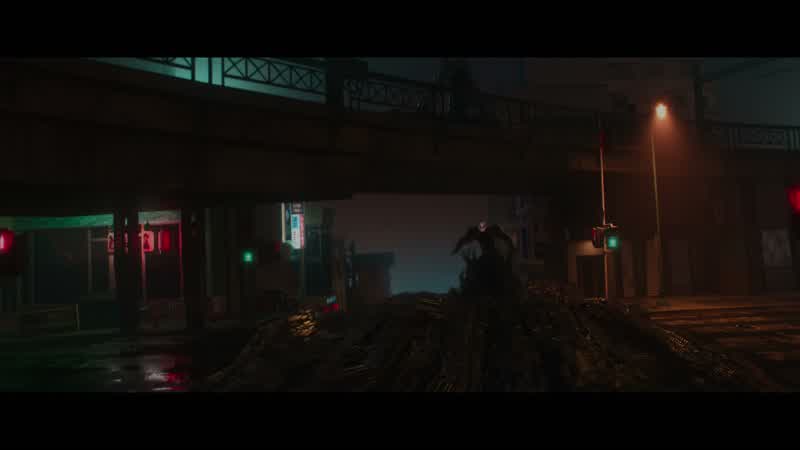 That mask, the black suit