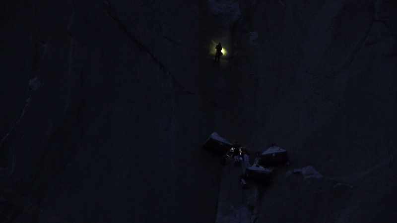 That night, we both go back down to the camp